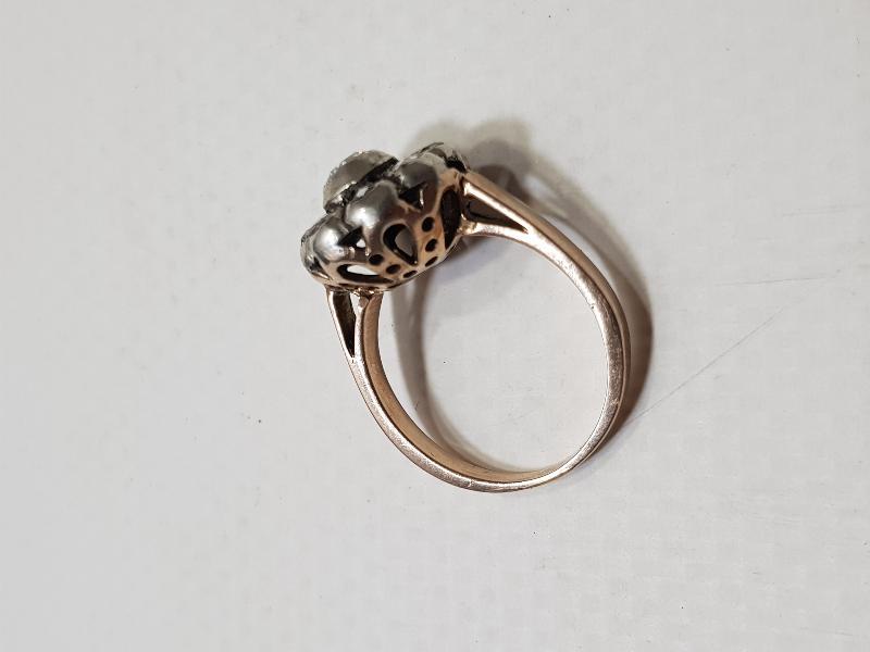 OSMANLI DÖNEMİ PAPATYA MODEL ELMAS TAŞLI ALTIN YÜZÜK