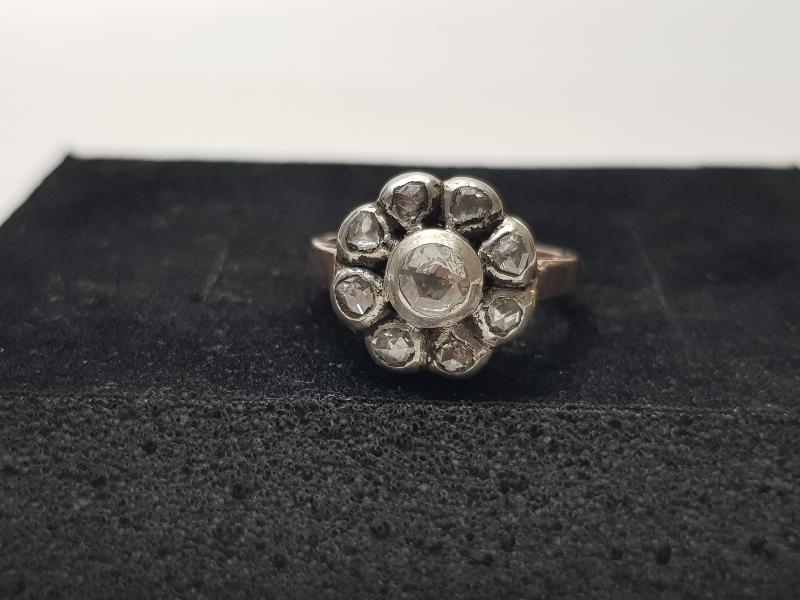 OSMANLI DÖNEMİ PAPATYA MODEL ELMAS TAŞLI ALTIN YÜZÜK