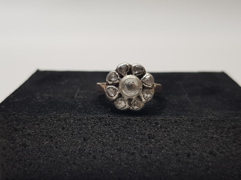 OSMANLI DÖNEMİ PAPATYA MODEL ELMAS TAŞLI ALTIN YÜZÜK