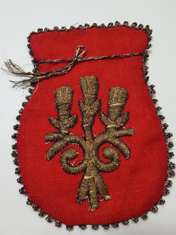 OSMANLI DÖNEMİ ALTIN SIRMA İŞLEMELİ PARA KESESİ