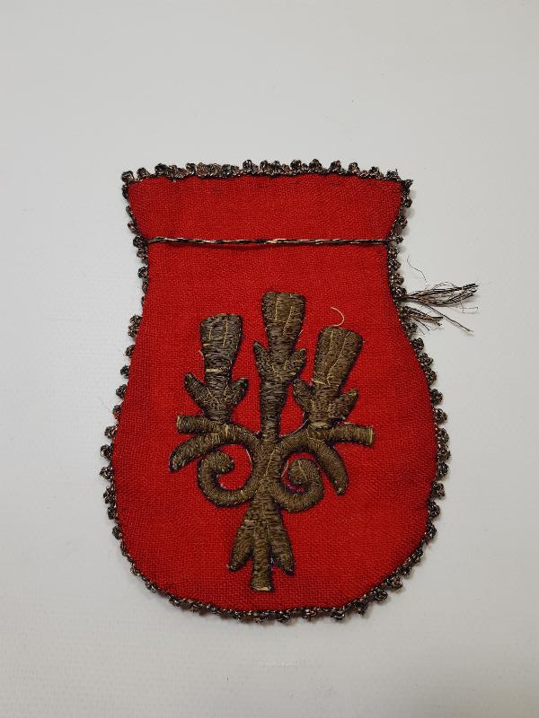 OSMANLI DÖNEMİ ALTIN SIRMA İŞLEMELİ PARA KESESİ