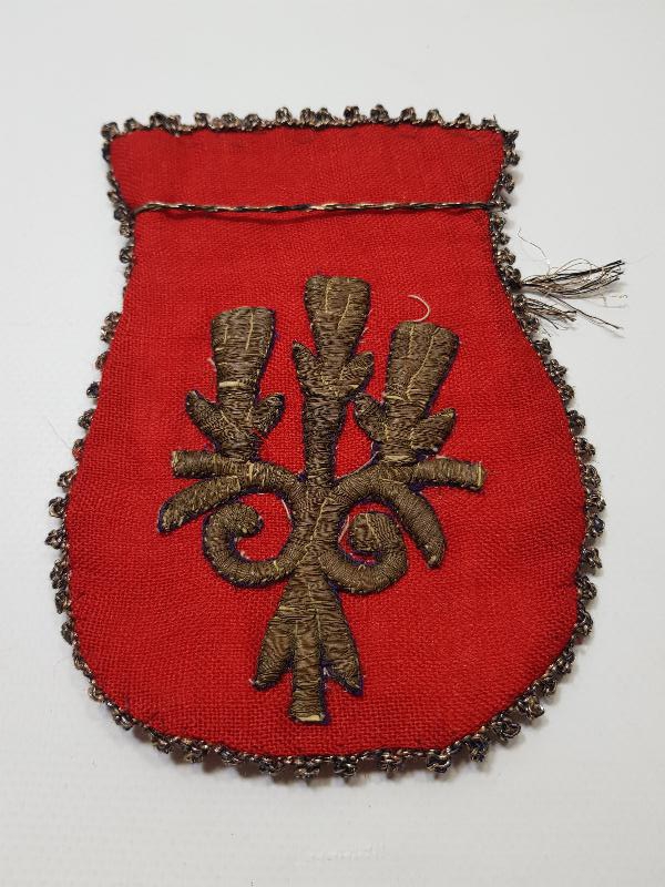 OSMANLI DÖNEMİ ALTIN SIRMA İŞLEMELİ PARA KESESİ