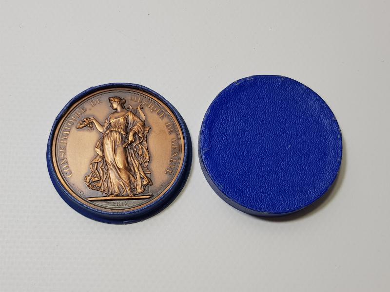 1900'LERDEN KUTUSUNDA İSVİÇRE CENEVRE MÜZİK KONSERVATUARI MADALYASI