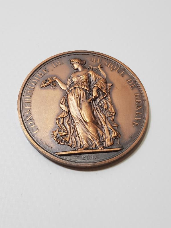 1900'LERDEN KUTUSUNDA İSVİÇRE CENEVRE MÜZİK KONSERVATUARI MADALYASI