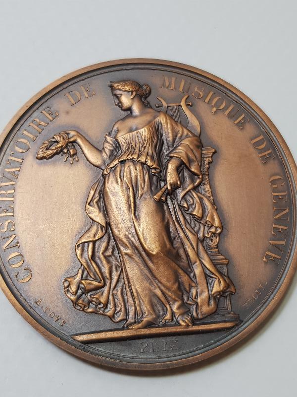 1900'LERDEN KUTUSUNDA İSVİÇRE CENEVRE MÜZİK KONSERVATUARI MADALYASI