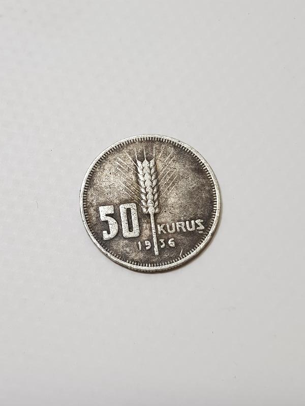 1936 GÜMÜŞ 50 KURUŞ