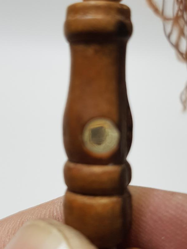 İMAMESİNDE KABE GÖRSELİ BULUNAN ESKİ HACI İŞİ AHŞAP TESBİH