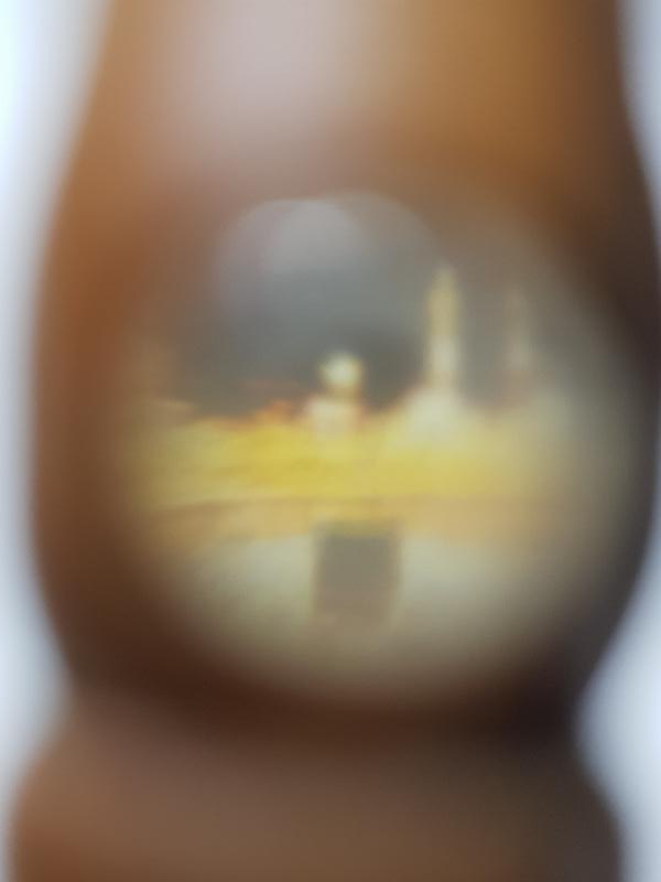 İMAMESİNDE KABE GÖRSELİ BULUNAN ESKİ HACI İŞİ AHŞAP TESBİH