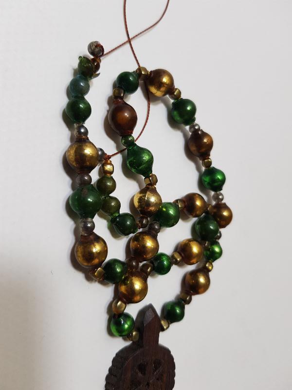 OSMANLI DÖNEMİ ALTIN YALDIZLI ÜFLEME CAM NADİR GERDANLIK