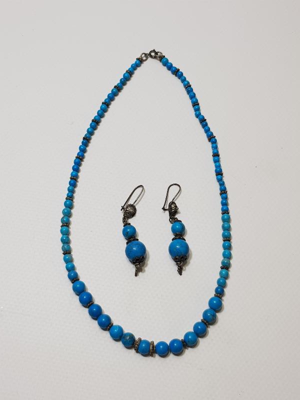 TURKUAZ VE GÜMÜŞ TAKI SETİ