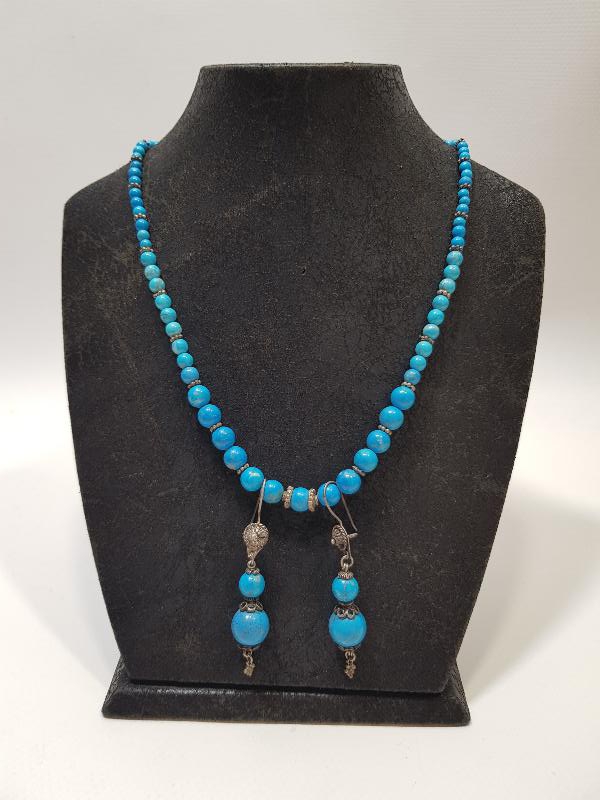 TURKUAZ VE GÜMÜŞ TAKI SETİ