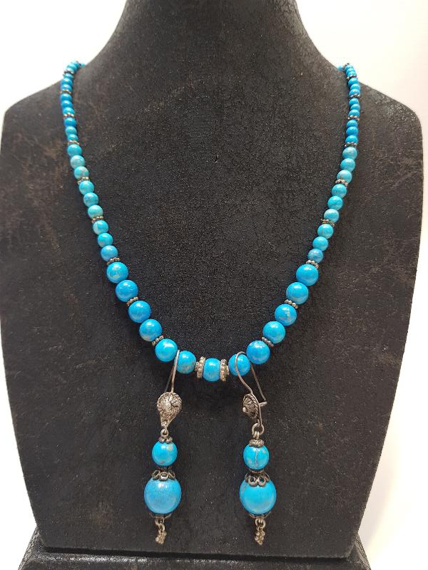 TURKUAZ VE GÜMÜŞ TAKI SETİ