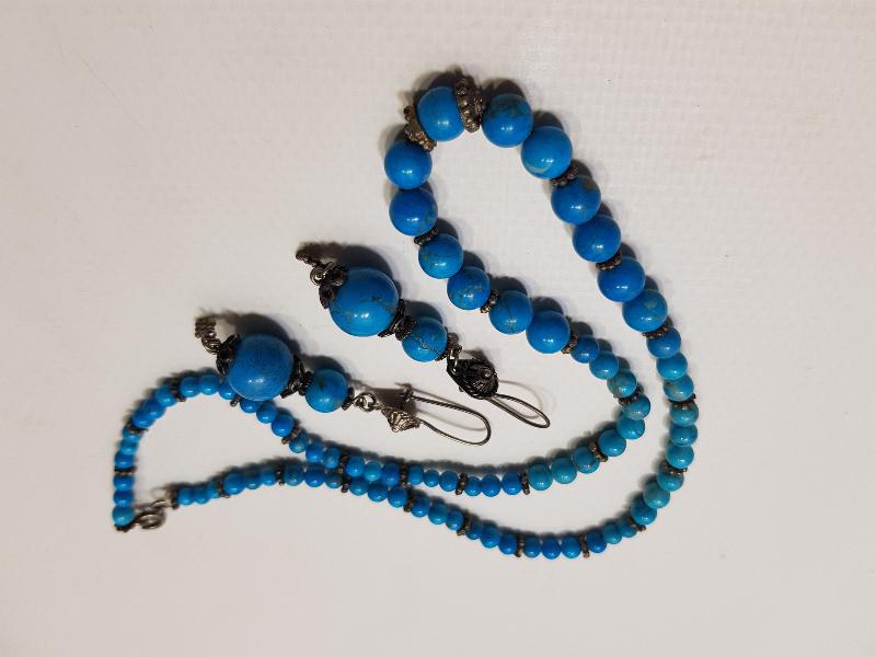 TURKUAZ VE GÜMÜŞ TAKI SETİ