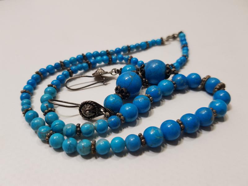 TURKUAZ VE GÜMÜŞ TAKI SETİ