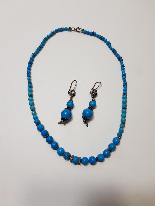 TURKUAZ VE GÜMÜŞ TAKI SETİ