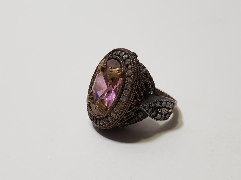 AMETİST TAŞLI GÜMÜŞ HÜRREM YÜZÜĞÜ