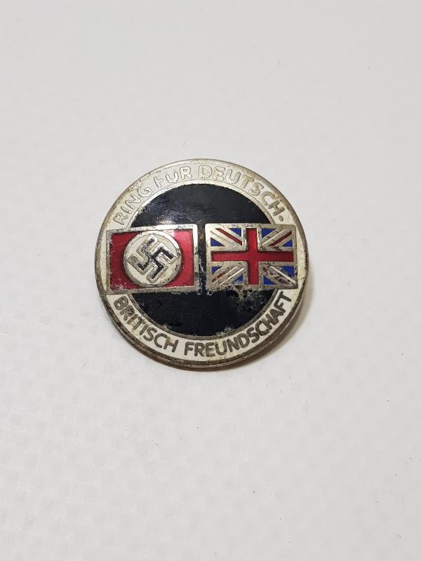 1930LARDAN ALMANYA İNGİLTERE MİNELİ VE GAMALI HAÇLI DOSTLUK ROZETİ