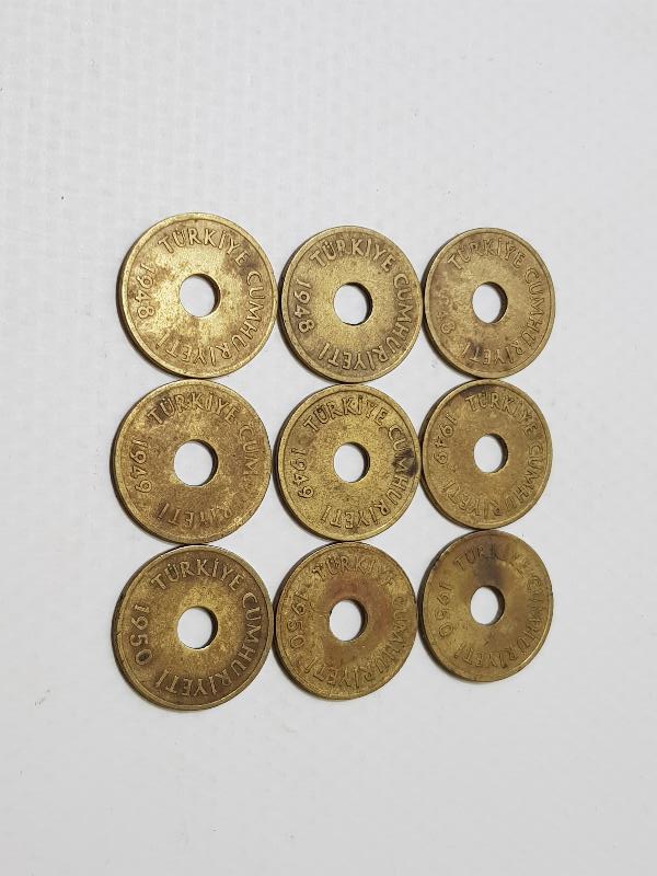 1948-1949-1950 DELİKLİ 1 KURUŞLAR
