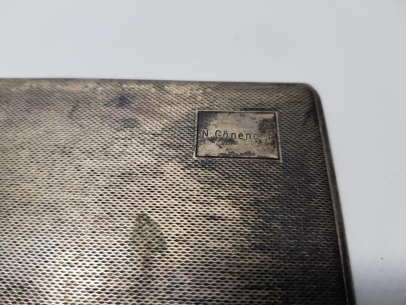 ANTİKA GÜMÜŞ KAPLAMA TÜTÜN TABAKASI