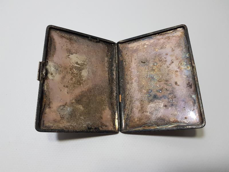 ANTİKA GÜMÜŞ KAPLAMA TÜTÜN TABAKASI