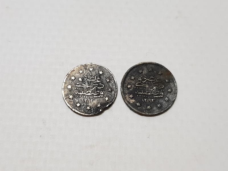 SULTAN ABDÜLMECİT DÖNEMİ 2 ADET GÜMÜŞ 1 KURUŞ