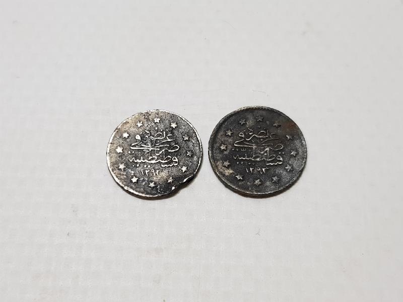 SULTAN ABDÜLMECİT DÖNEMİ 2 ADET GÜMÜŞ 1 KURUŞ