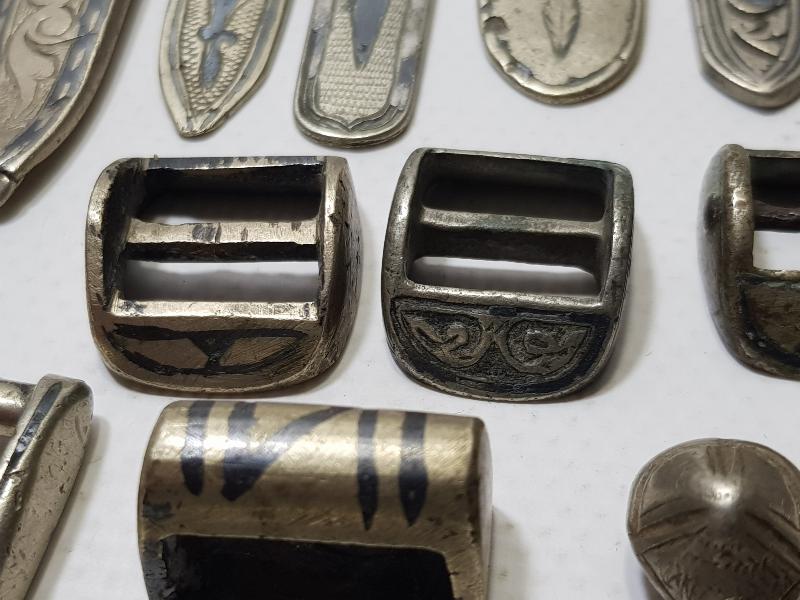 OSMANLI DÖNEMİ SAVATLI  GÜMÜŞ ÇERKES KEMERİ PARÇALARI