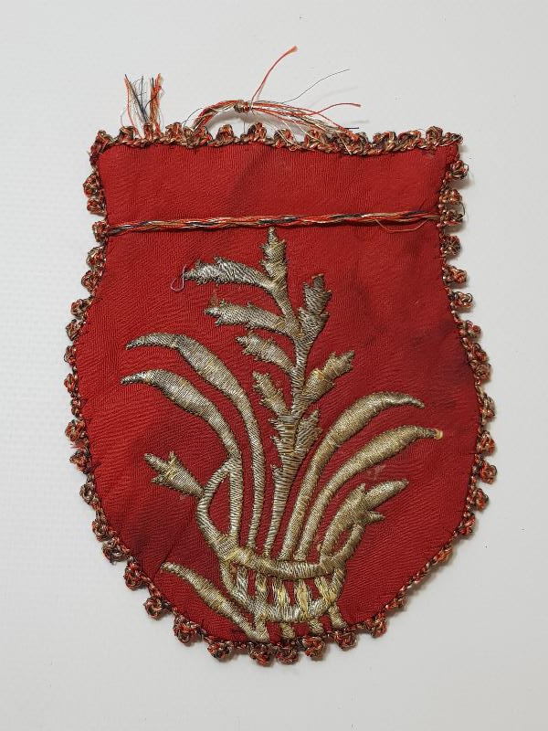 OSMANLI DÖNEMİ ALTIN SIRMA İŞÇİLİKLİ YATIK İŞİ ALTIN KESESİ