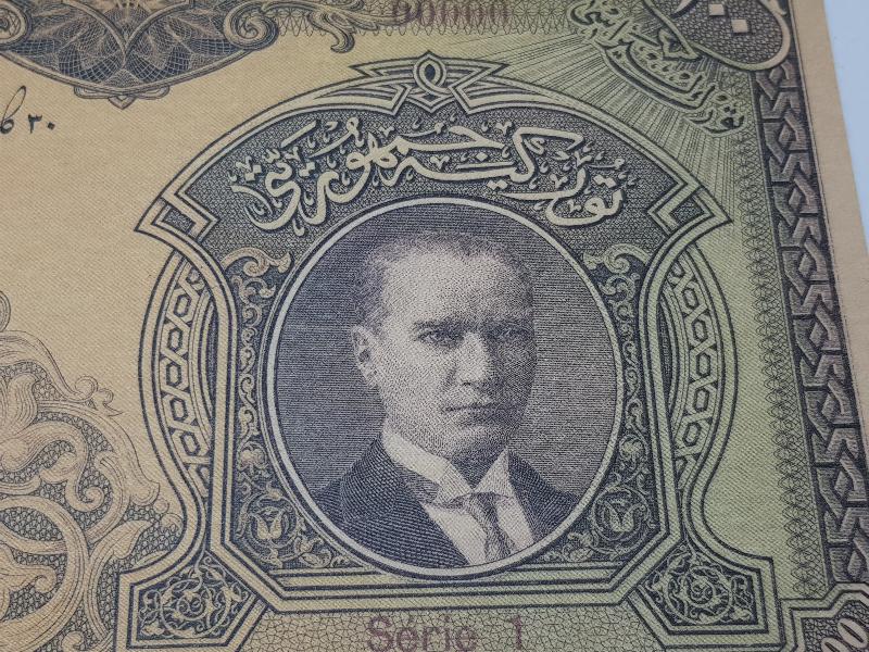 T.C. 1. EMİSYON OSMANLICA YAZILI MATBU BASKI 100 LİRA