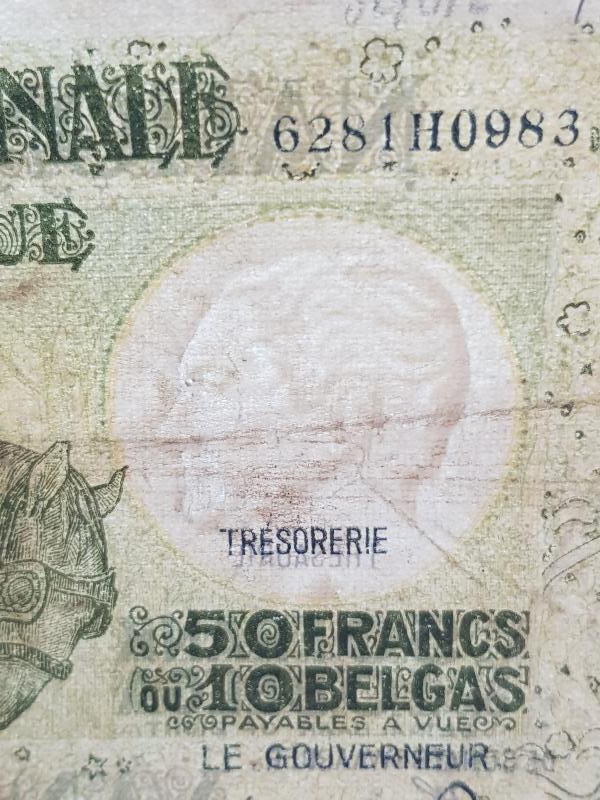 1945 BELÇİKA 50 FRANK KAĞIT PARA