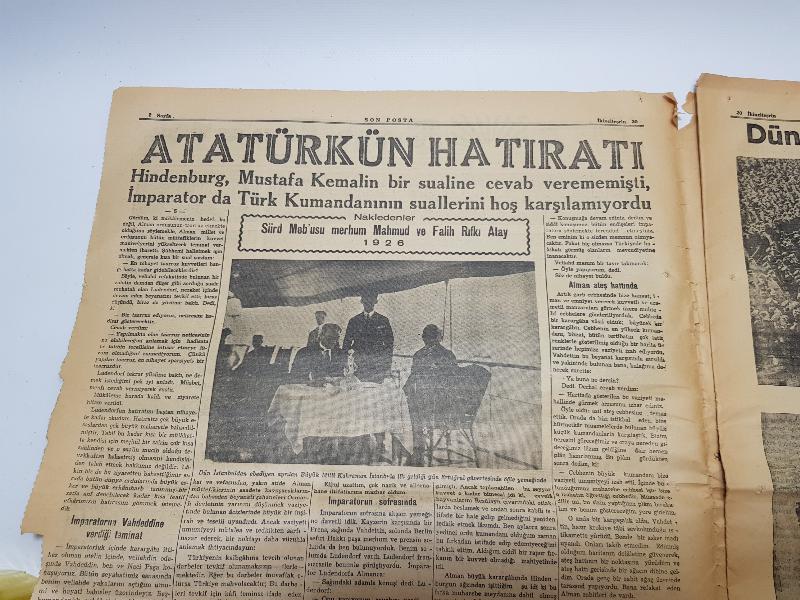 20 KASIM 1938 SON POSTA GAZETESİ - ATATÜRK'ÜN VEFAT HABERLERİ