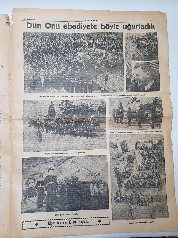 20 KASIM 1938 SON POSTA GAZETESİ - ATATÜRK'ÜN VEFAT HABERLERİ
