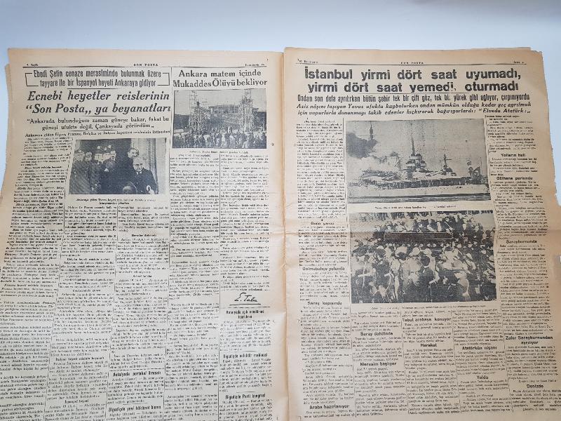20 KASIM 1938 SON POSTA GAZETESİ - ATATÜRK'ÜN VEFAT HABERLERİ