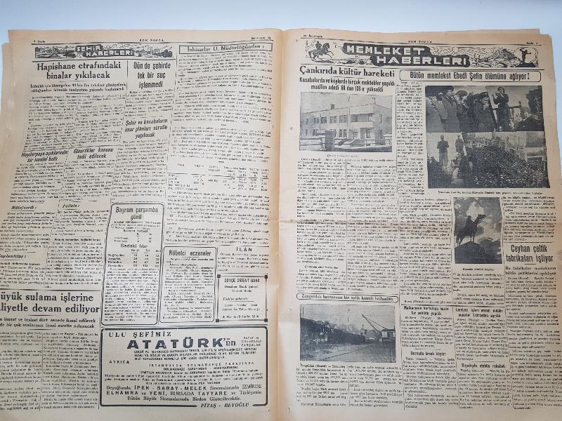 20 KASIM 1938 SON POSTA GAZETESİ - ATATÜRK'ÜN VEFAT HABERLERİ