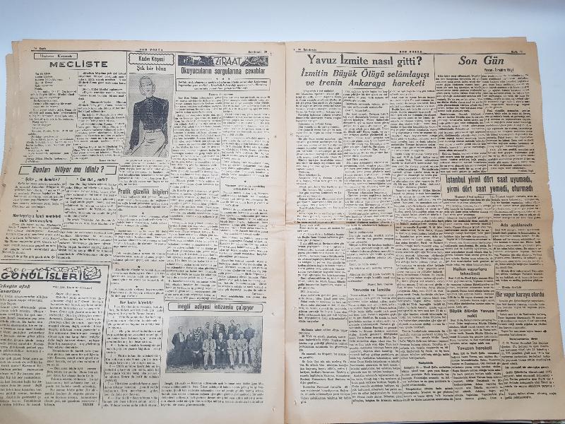 20 KASIM 1938 SON POSTA GAZETESİ - ATATÜRK'ÜN VEFAT HABERLERİ