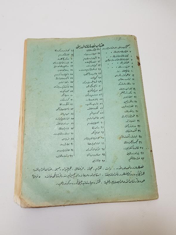 OSMANLICA NOTA KİTABI