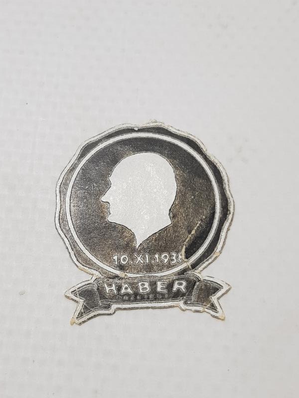 10 KASIM 1938 ATATÜRK'ÜN VEFAT GÜNÜ TAKILAN YAKA KARTI