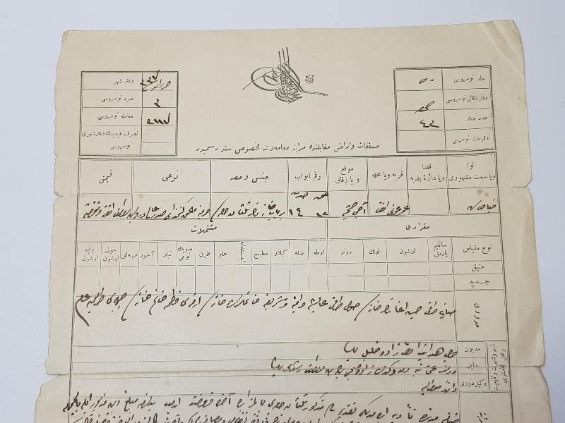 OSMANLI TUĞRALI TAPU SENEDİ