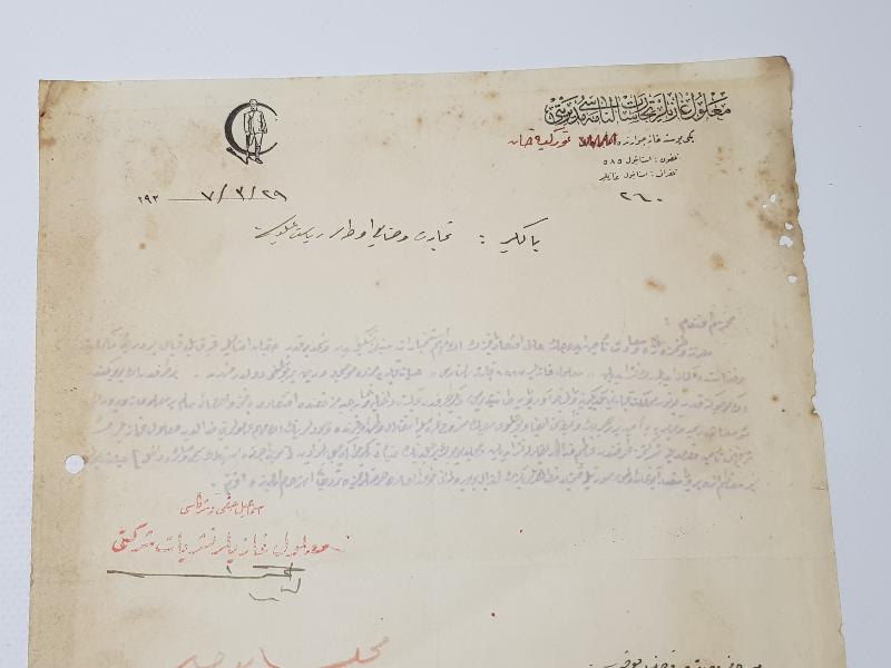 OSMANLICA MALÜL GAZİLER CEMİYETİ ANTETLİ EVRAK