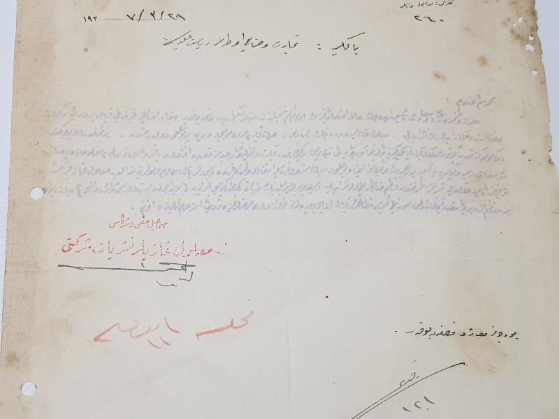 OSMANLICA MALÜL GAZİLER CEMİYETİ ANTETLİ EVRAK