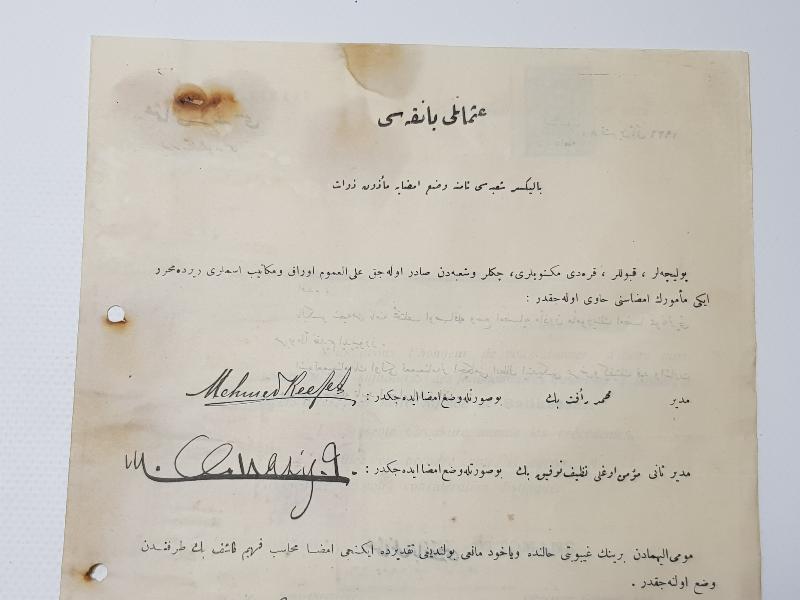 OSMANLICA 1926 TARİHLİ OSMANLI BANKASI EVRAK