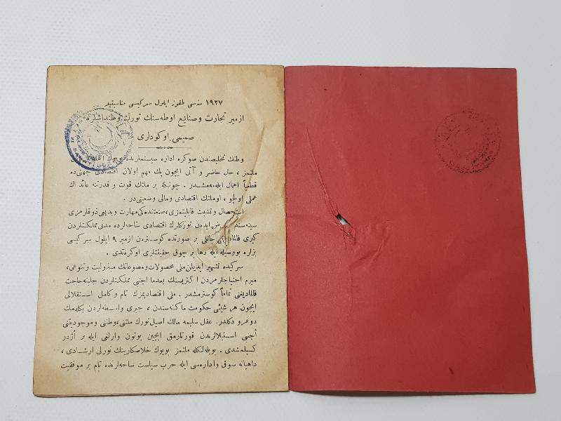 1927 İZMİR FUARI İÇİN HAZIRLANMIŞ İZMİR TİCARET VE SANAYİ ODASI BROŞÜRÜ