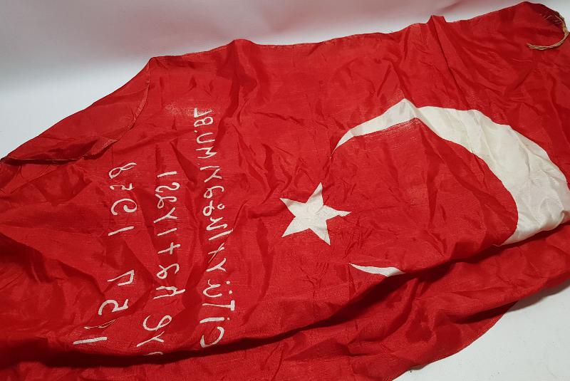 KORE SAVAŞI ÇOK NADİR ASKERİ İPEK TÜRK BAYRAĞI