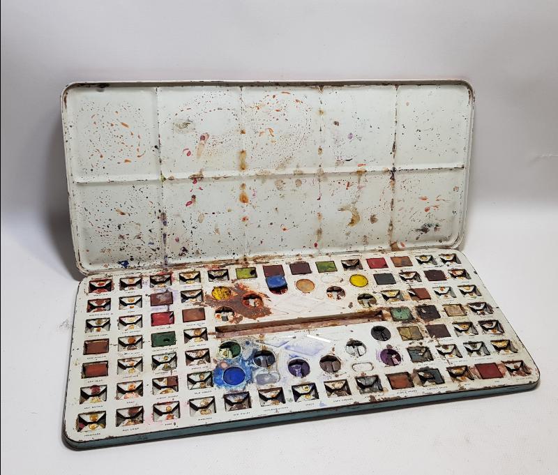 EĞİTİM TARİHİ: İNGİLİZ MALI BÜYÜK BOY SULU BOYA KUTUSU