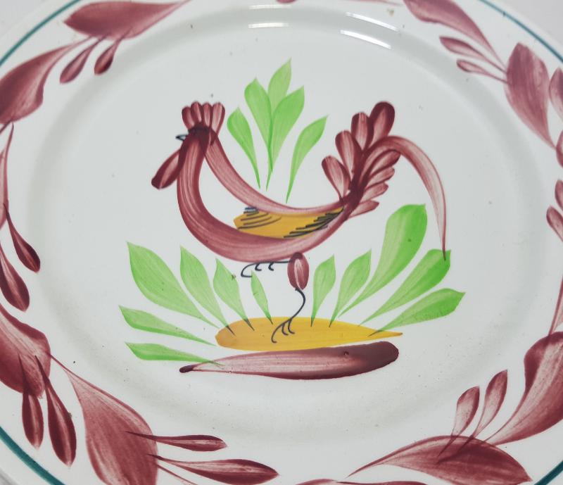 OSMANLI DÖNEMİ HOROZLU PORSELEN TABAK