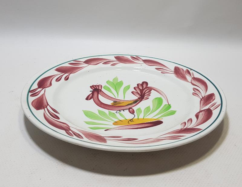 OSMANLI DÖNEMİ HOROZLU PORSELEN TABAK