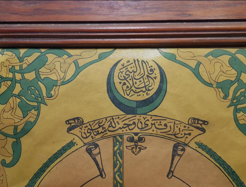 OSMANLI DÖNEMİ PEYGAMBERİMİZİN KABRİ ŞERİFİ RESİMLİ ÇOK NADİR DUVAR PANOSU