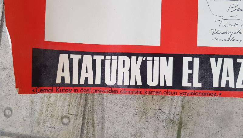 ATATÜRK'ÜN EL YAZISI İLE 10. YIL NUTKUNUN ASLI PANOSU