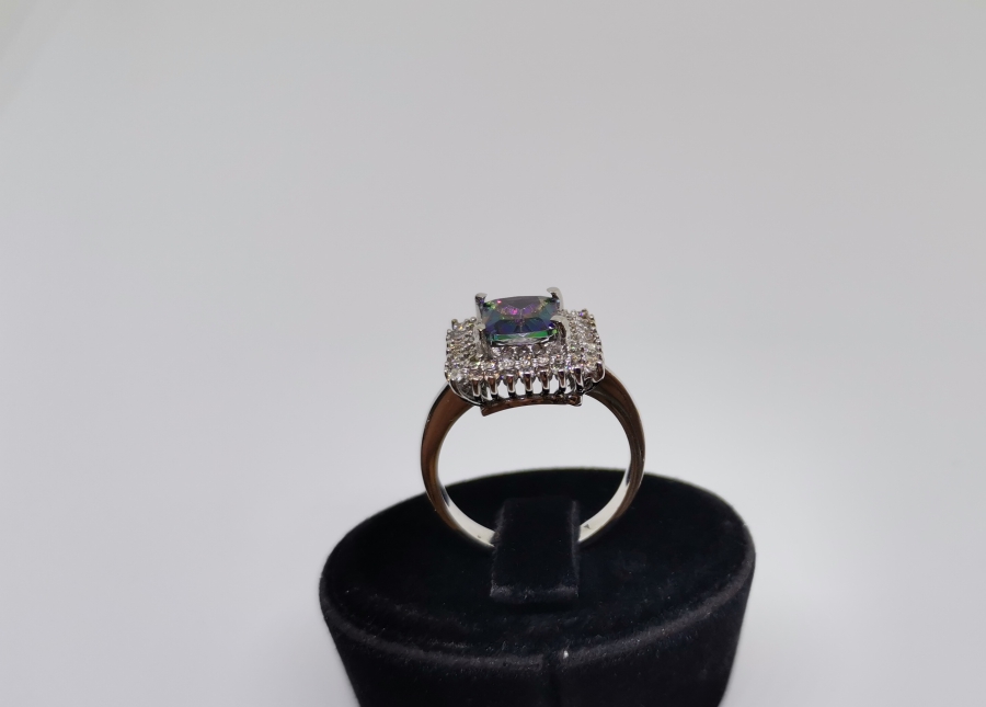 KÖK AMETİST VE PIRLANTA TAŞLI YÜZÜK