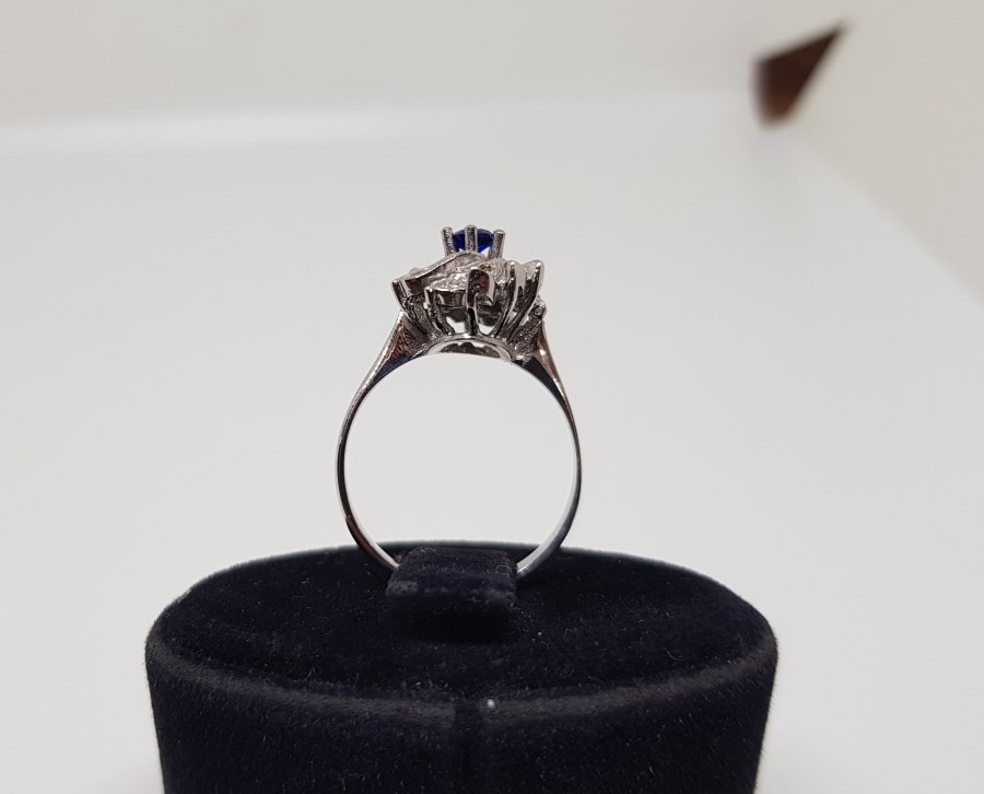 SONSUZLUK MODELİ SAFİR VE PIRLANTA TAŞLI YÜZÜK